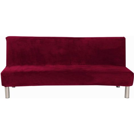 Canapé-Schonbezug aus Samt und Plüsch, 3-Sitzer, pour l'hiver, Dicker Stretchstoff, Sofabettbezug, einfarbig, rutschfest, elastisch, passe auf Klappsofa sans Armlehnen