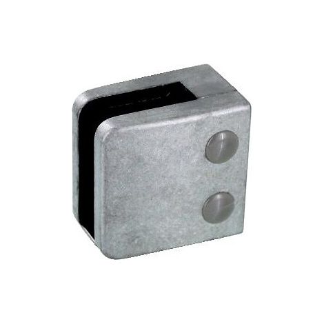 Pinces à verre pour garde-corps - modèle 06 - carré 55x55 mm - support plat - inox 316 brossé - DESIGN PRODUCTION