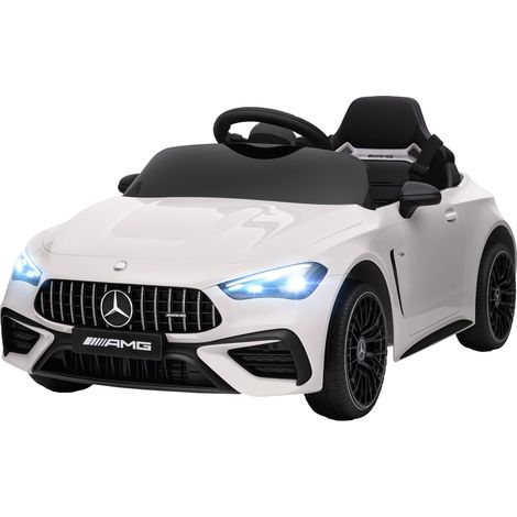 Coche eléctrico infantil 99 x 55 x 43 cm con mando a distancia cinturón de seguridad estilo deportivo contemporáneo en PP blanco 210000652 (1/5)