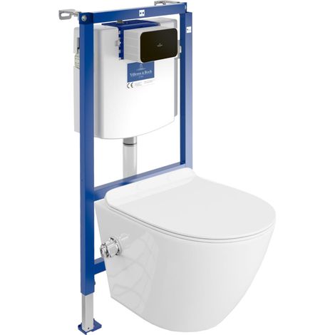 VILLEROY&BOCH WC Set mit Vorwandelement, Wand-WC und Spülknopf (1/5)