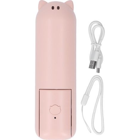 Portable Foldable USB Rechargeable Fan 1200 mAh with Built-in Battery – Pink (1/5)