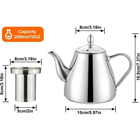 Infuseur à thé acier inoxydable 2.0 L usage quotidien (1/4)