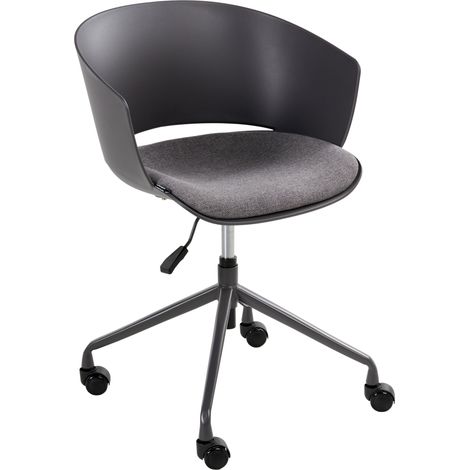 Silla de oficina con asiento de tela giratoria despacho escritorio grafito Gleeful