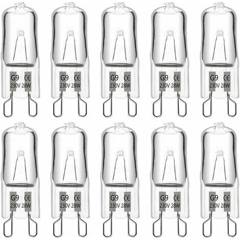 Aiperq G9 Halogenlampe 28W 230V, 370LM 2700K Warmweiß Dimmbar, G9 Kapsellampen, für Kronleuchter, Landschaftslampen, Wandleuchten, Schrankbeleuchtung, 10er-Pack (1/4)