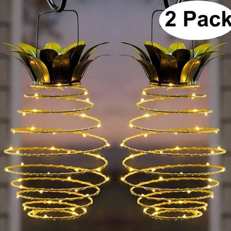 2pcs Solar Eisen Ananas Licht Wasserdicht LED Garten Kupferdraht Licht Dekoration Landschaft Lichter (2pcs) (1/5)