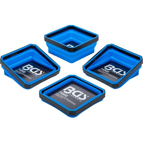 BGS 74502  Serie di vaschette magnetiche  silicone  pieghevole  115 x 115 x 50 mm  4 pz. (1/5)