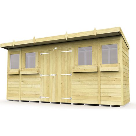 14 x 4 Pent Summer Shed