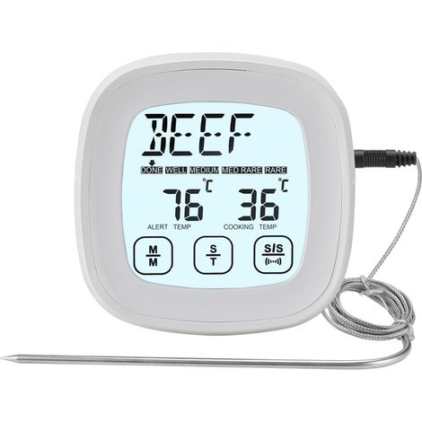 Thermomètre de cuisine numérique portable avec écran tactile, minuterie et sonde-AquaForge (1/5)