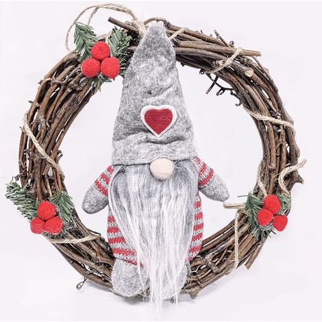 Weihnachts-Kaminkranz-Türdekorationsset, 22 cm
