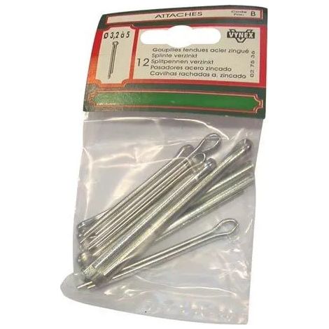 Perni spaccati assortiti di diametro da 3,2 a 5 mm, 12 pezzi