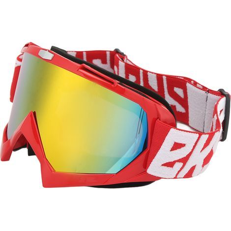 Lunettes de protection moto réglables anti-UV, pour VTT, motocross et randonnée - Rouge