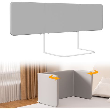 Randaco Barrera de cama plegable infantil 180 cm, gris, altura regulable 0-30 cm 2pcs (1/5)