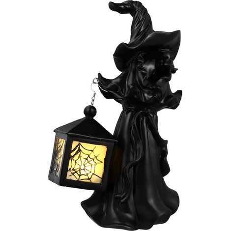 Décoration Fantôme avec Lanterne pour Halloween Ornement De Sorcière De Table Décoration De Jardin Statue De Fantôme De Fête (1/5)