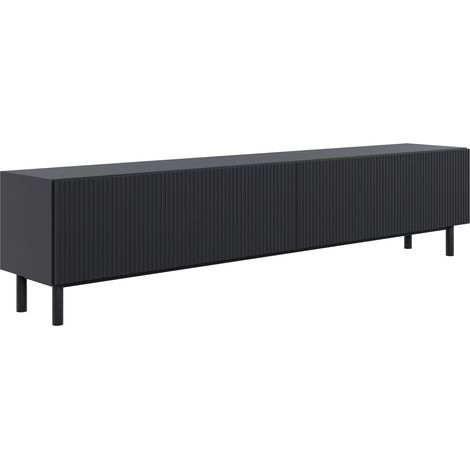 Selsey Veldio New – Mobile TV con frontale a doghe, Nero, 175 cm