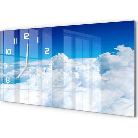 Horloge Murale Panoramique Minimaliste 60x30 cm Design Épuré Moderne Vol au-dessus des nuages (1/5)