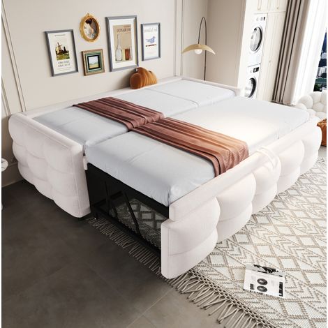 Letto contenitore 90/180x190 Teddy beige multifunzione HAVRYA (1/5)