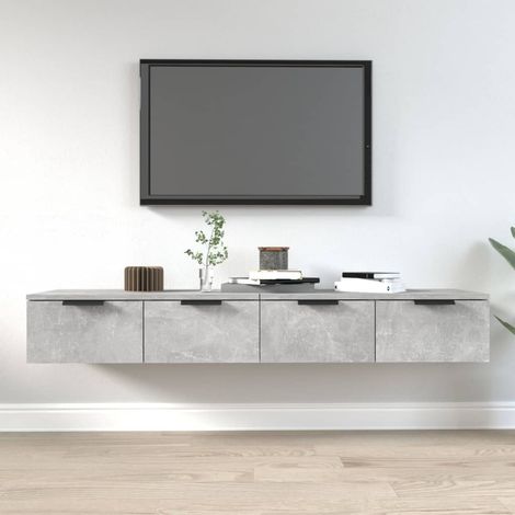 vidaXL Mobili Pensili 2 pz Grigio Cemento 68x30x20cm Legno Multistrato (1/5)