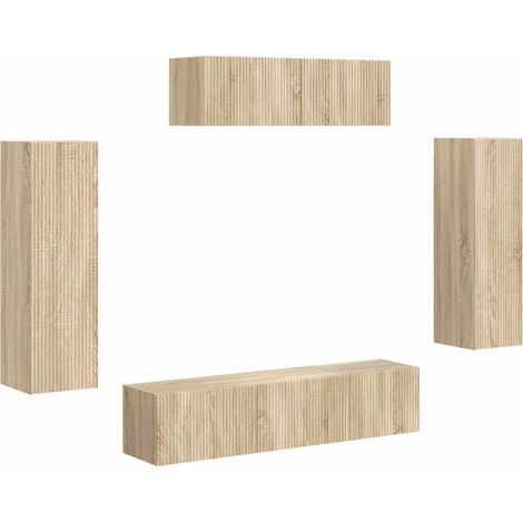 Mueble de TV 5 uds. Roble Sonoma vidaXL (1/5)