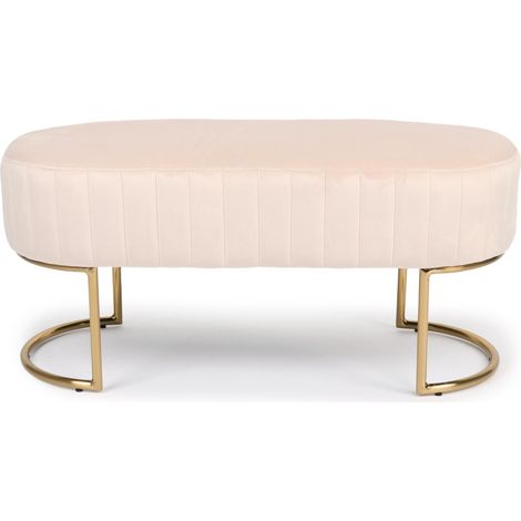 Banquette en Velours "Philomène" 100cm Beige