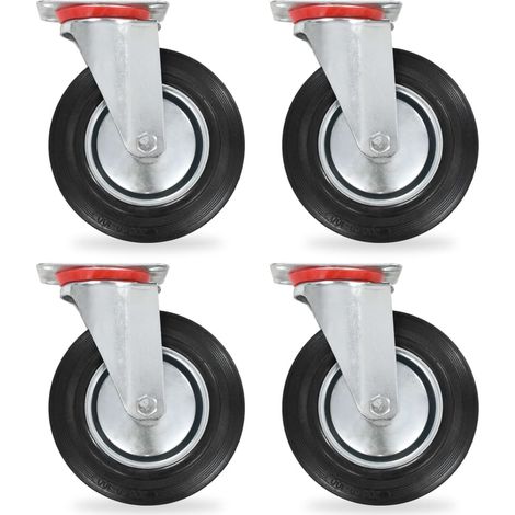 4 roulettes pivotantes, 200 mm
