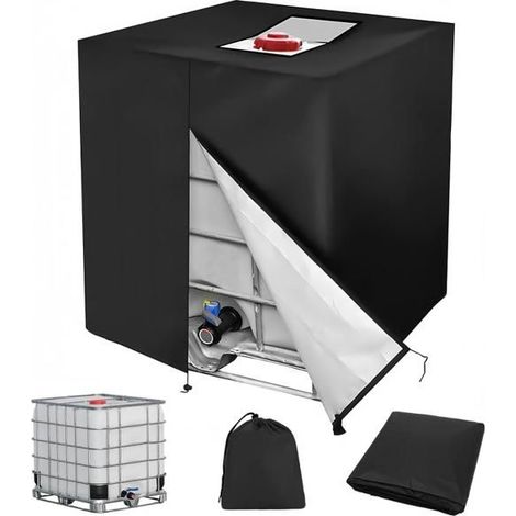 IBC-Abdeckplane 1000L mit Reißverschluss – UV- und Staubschutz 116x100x120cm – Wasserdichte Schutzhülle