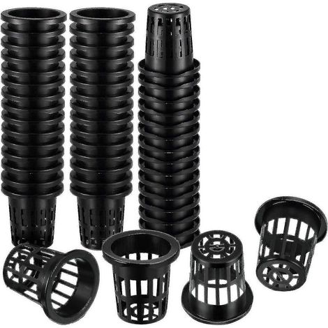 100 Pack 1.77 Inch Net Cups Slotted Mesh Wide Lip Filter Plant Net Pot Bucket Basket For Hydroponic (1/5)
