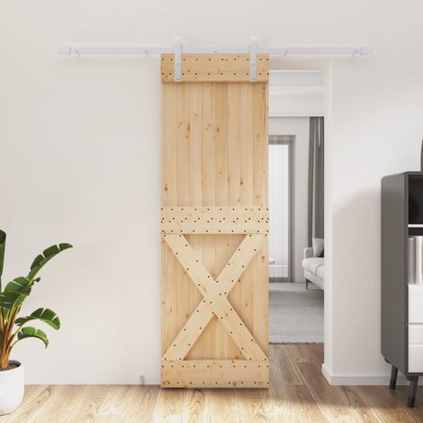 Puerta corredera con herrajes madera maciza de pino 70x210 cm vidaXL (1/5)