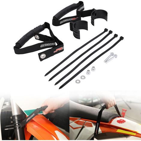 Sangle de Remorquage Moto Avant Arrière pour Pit Bike Motocross Noir Avant et Arrière, Universel, Usage Remorquage, pour Moto Pit Bike Hors Route Motocross Enduro (1/5)