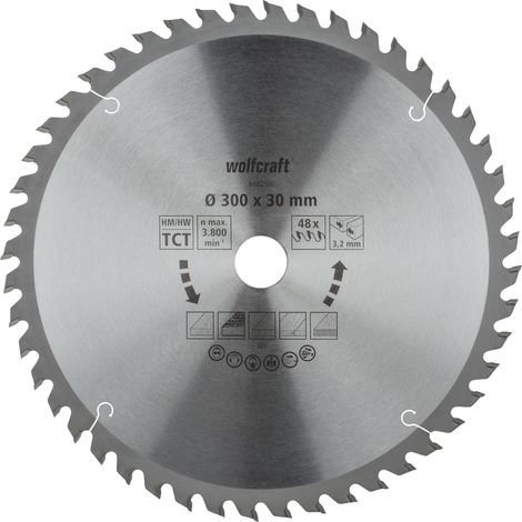 wolfcraft - Lame de Scies Circulaires sur Table - 48 Dents et Diamètre 300 mm - réf. 6682000 (1/5)