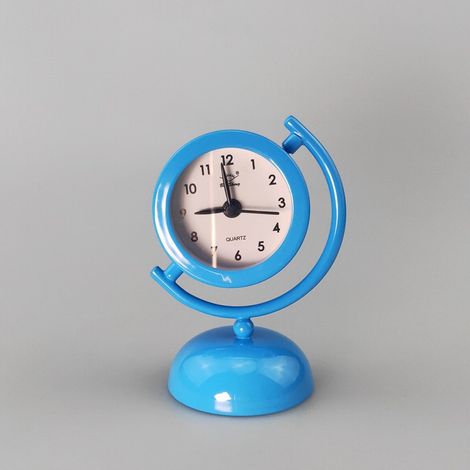 Petit réveil créatif pour enfants (5 cm), idéal pour dormir, au bureau, dans la chambre ou en voyage (bleu). (1/3)