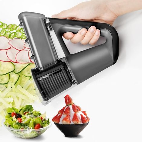 TrAdE Shop Traesio - Tritatutto Elettrico 4in1 Affettaverdure Multifunzione Frullatore Senza Fili Con 4 Lame - (1/5)