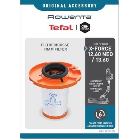 Filtre en mousse pour aspirateur X-Force 12.60 Neo / 13.60 / Flex 14.80 ROWENTA - ZR009014 (1/2)