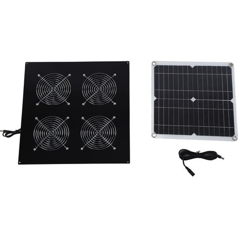 Ventilateur solaire 12W IP65 étanche pour poulailler et niche chien - Kit extraction d'air efficace, résistant aux intempéries pour abri animal (1/5)