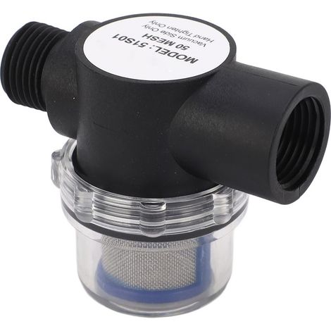 Filtre en ligne fileté femelle 1/2 po 14, tamis de 50 mailles, construction en plastique, crépine d'eau pour canalisation (1/5)