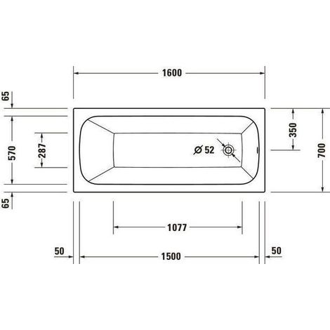 Duravit Collection One Badewanne, Einbau, 1600x700x480mm, Acryl, (1/5)