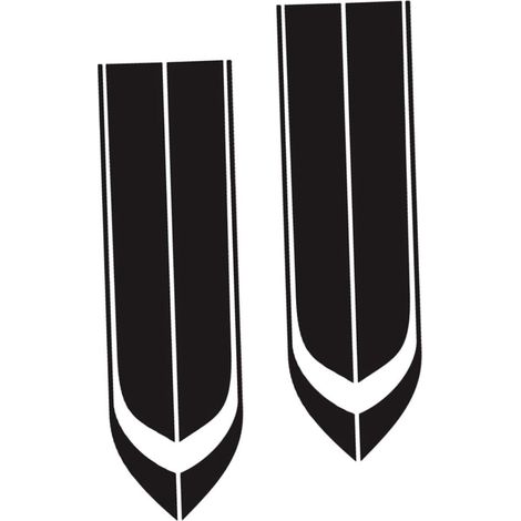 Hood Stickers Vinyl PVC 2 Pieces Black Racing Stripes