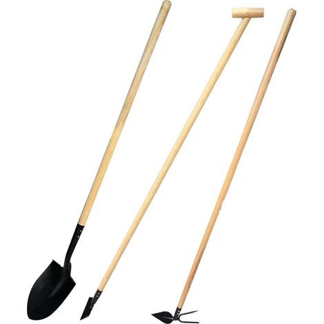 OGROD Lot d'outils de jardinage Pelle bêche + binette + serfouette panne et langue