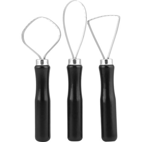 Ensemble de 3 outils à boucle pour sculpture sur bois, poterie et argile, avec fil plat en acier. (1/5)