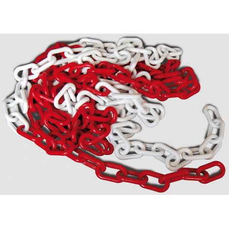 CATENA PLASTICA BIANCO ROSSO D 8 MM DA 25 M- 1,0 confezione