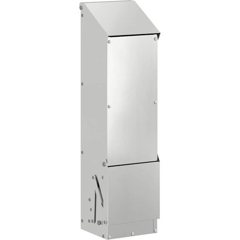 Chicken Feeder Silver 13 x 12 x 51 cm Galvanised Steel vidaXL
