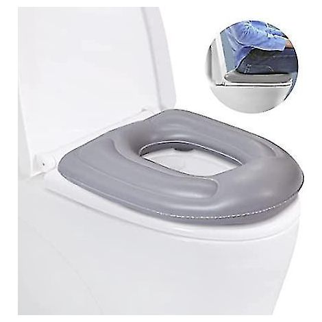 Coussin de siège de toilette gonflable, coussin en forme de beignet surélevé, siège de toilette réglable en hauteur, coussin de soutien pour chaise percée en PVC pour adultes, seniors, personnes âgées (1/5)