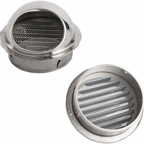 1 Pcs Grille de Ventilation d'Aération 100mm -Hotte d'air Murale Bouche aération en Acier Inoxydable Avec Maille Anti Insectes pour hotte aspirante unité climatisation contre Les Intempéries