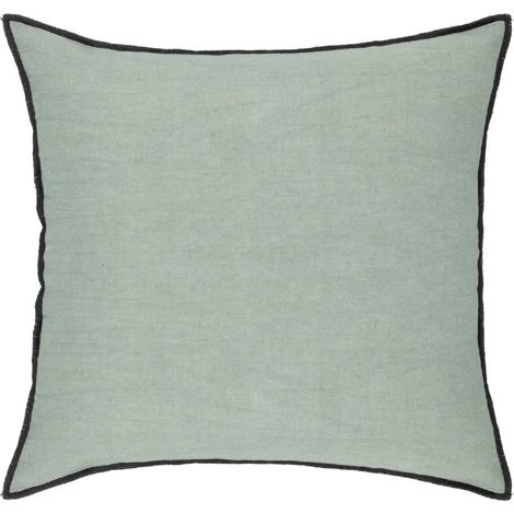 Lot de 2 coussin décoratif déhoussable en lin et coton coloris vert céladon - Longueur 45 x Profondeur 12 x Hauteur 45 cm -PEGANE- (1/2)