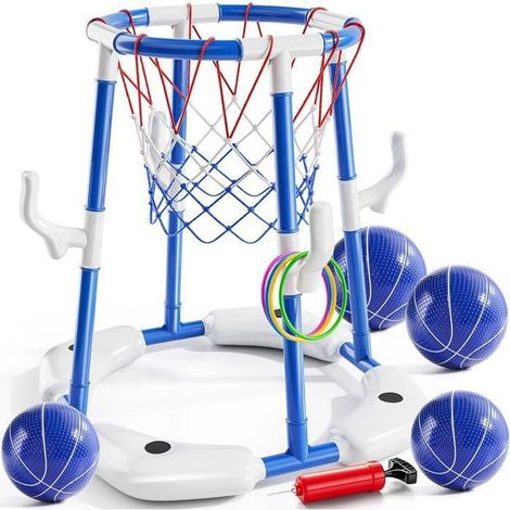 Jeux Gonflable Piscine - Jeu de Basket Flottant pour Piscine - Kit Complet avec Ballons, Pompe et Cibles (1/5)