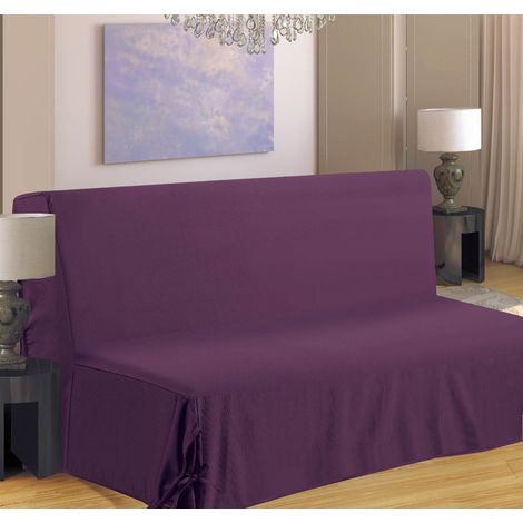 Homemaison – Housse de clic-clac à nouettes 140x200 cm – 35% coton – 65% polyester – S'adapte à tous types de banquettes