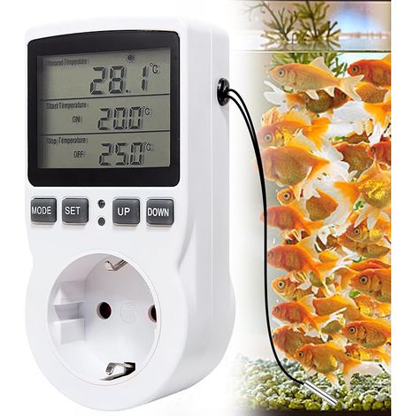 Thermostat Socket Temperature Controller 230V, LCD Probe Temperature Controller for Greenhouse, Aquarium (1/5)