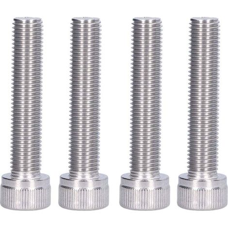 Tornillos de cabeza hexagonal M10, 4 piezas, acero inoxidable A2, paso fino de 1,25 mm, fijación a máquina (M1050) (1/4)