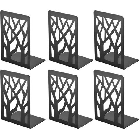 Serre-livres - Métal - Noir - Set de 3 - Design moderne et robuste (1/4)