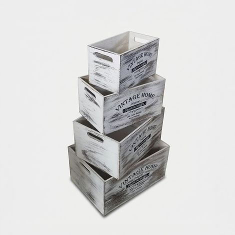 4er-Set Shabby-Chic-Holzkisten Agueda (1/3)