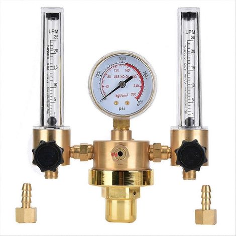 Régulateur de pression à double tube, débitmètre, réducteur de pression, filetage mâle G5/8 pour soudage (1/5)